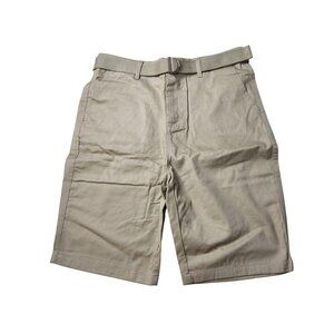 New Wicked Stitch Mens Belted Khaki Chino Shorts